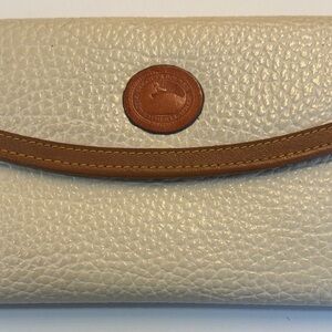 Dooney & Bourke Textured Cream and Brown Clutch